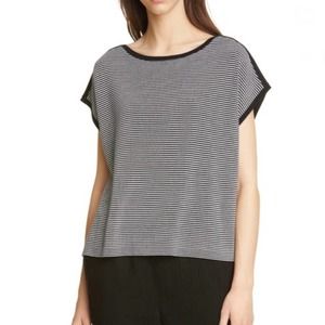 Eileen Fisher Silk Blend Striped Pullover Sweater
